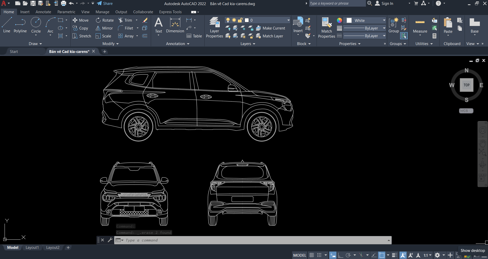 Bản vẽ xe Kia carens